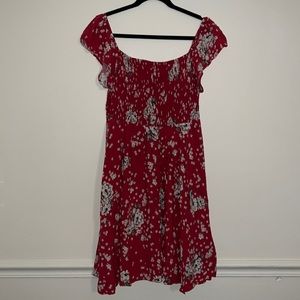 Torrid red floral dress with pockets